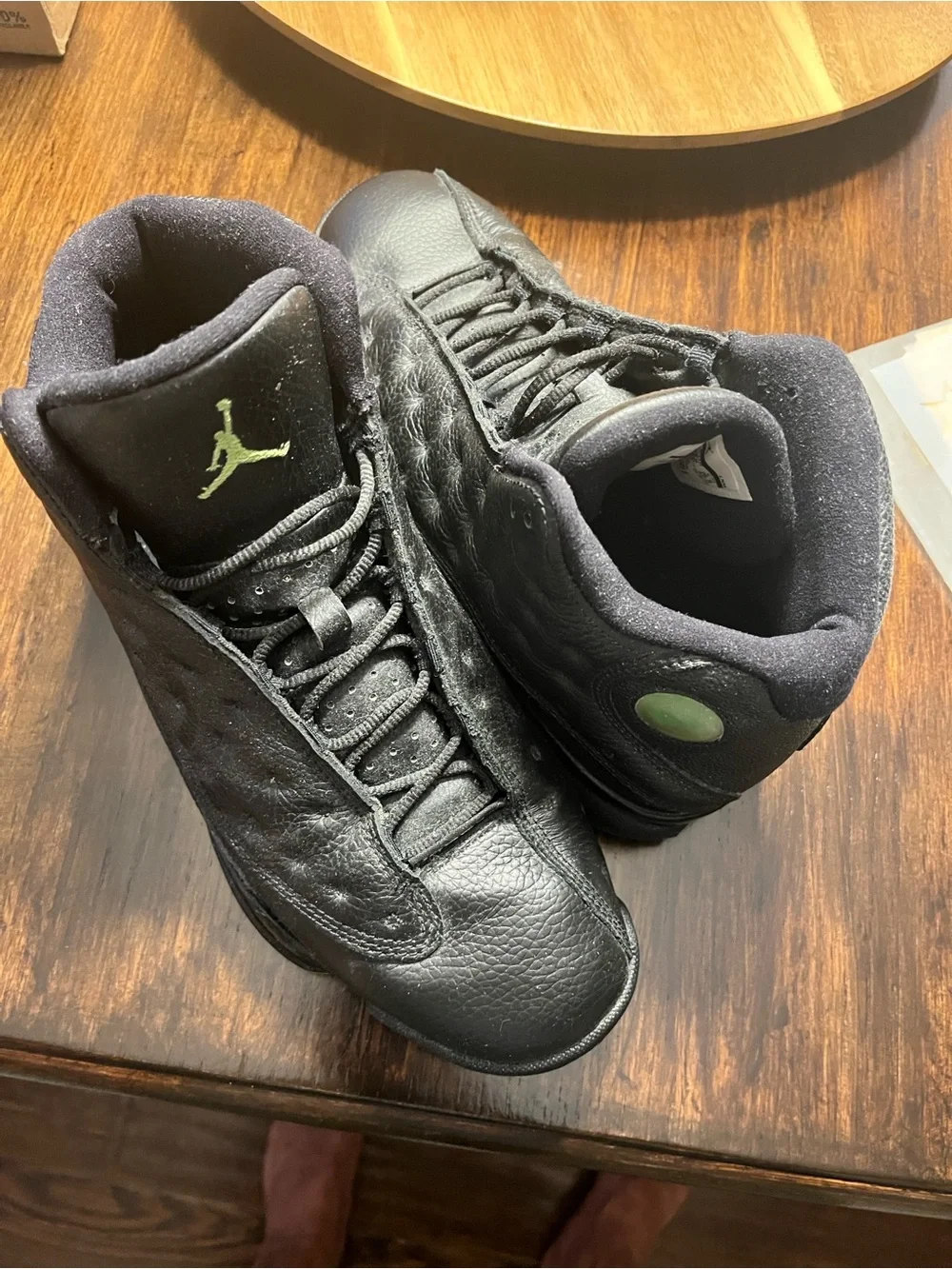 Jordan Black and Neon Green Retro Basketball Sneakers